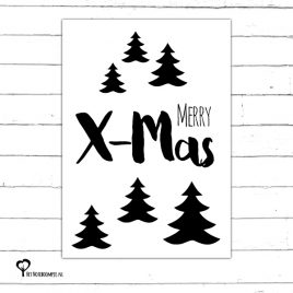 Het Noteboompje zwartwit zwart-wit zwart wit monochrome monochroom kerstkaart christmas christmascard x-mas xmas card