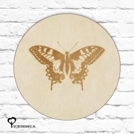 vlinder vlinders insect botanical het noteboompje wandbordje van hout roundie muurcirkel muurcirkels wandcirkel wandcirkels tuincirkel tuincirkels muur wand cirkel rond rondje afbeelding schilderij