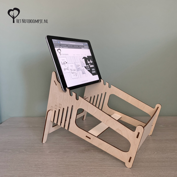 Houten standaard voor laptop (+ tablet/iPad) Het Noteboompje